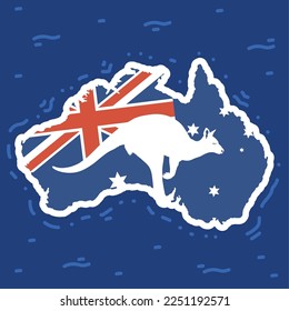 australisches Känguru auf Kartenplakat