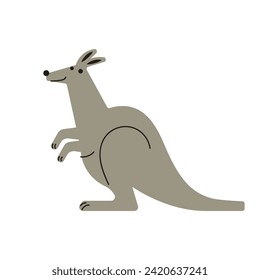 El canguro australiano. Un mamífero marsupial. Ilustración del vector