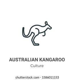 Australian kangaroo outline vector icon. Thin line black australian kangaroo icon, flat vector simple element illustration from editable culture concept isolated on white background