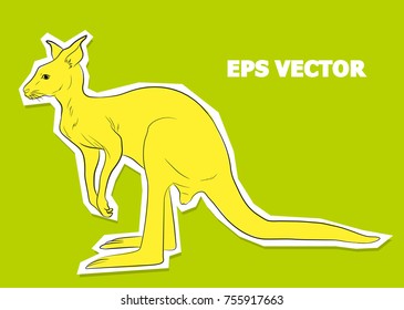 Australian Kangaroo Sticker Vector