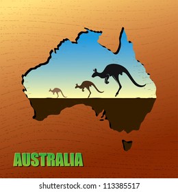 Australian kangaroo - vector illustration