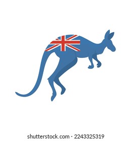 australian kanguroo design over white