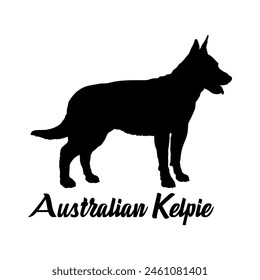 Australian Kelpie Dog silhouette dog breeds logo dog monogram vector
