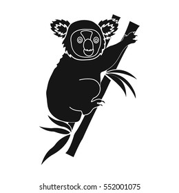 Australian koala icon in black style isolated on white background. Australia symbol stock vector illustration.