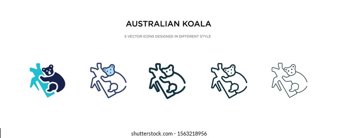 australian koala icon in different style vector illustration. two colored and black australian koala vector icons designed in filled, outline, line and stroke style can be used for web, mobile, ui