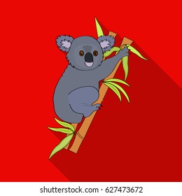 Australian koala icon in flat style isolated on white background. Australia symbol stock vector illustration.