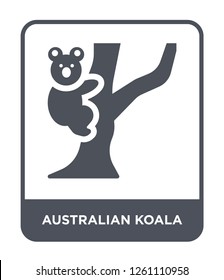 australian koala icon vector on white background, australian koala trendy filled icons from Culture collection, australian koala simple element illustration