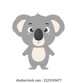 Australian koala isolated on white background. Vector illustration for design and print