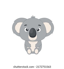 Australian koala isolated on white background. Vector illustration for design and print