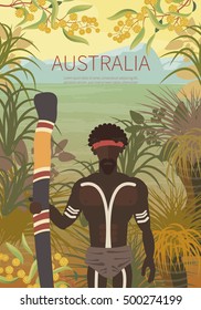  Australian Landscape  Poster.  Every  Element Is Located On A Separate Layer. Images Is Cropped With Clipping Mask. Easy To Edit