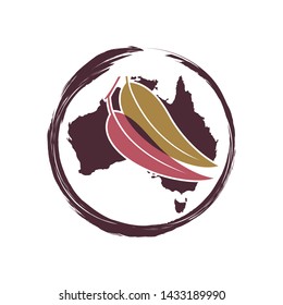 Australian leaf circle logo design