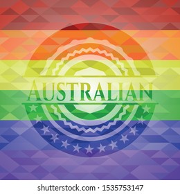 Australian lgbt colors emblem. Vector Illustration. Mosaic.