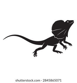 Australian lizard silhouette vector flat illustration design.