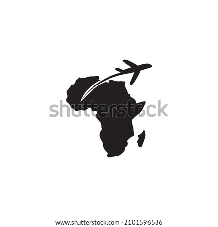 australian map with airplane fly logo symbol icon vector graphic design illustration idea creative