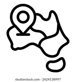 Australian map location icon outline vector. Travel landmark. Art monument