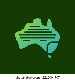 Australian map logo design, flat design style