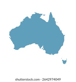 Australian map silhouette sign vector on white