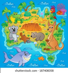 Australian map theme image 1 - eps10 vector illustration.