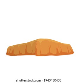 Australian mountain. Brown rock. national landmark. Nature park. Flat cartoon isolated on white background
