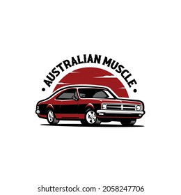 Australian muscle car vector illustration logo template