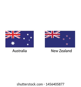 Australian and New Zealand flags. Vector illustration Design