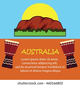 Australian object, banner and poster with Australian theme.