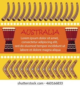 Australian object, banner and poster with Australian theme.