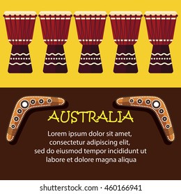 Australian object, banner and poster with Australian theme.