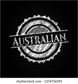 Australian on chalkboard