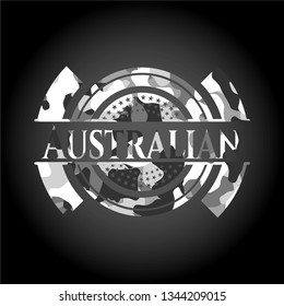 Australian on grey camouflaged texture