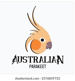 Australian parakeet head animation, simple logo design.