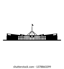 australian parliament house silhouette black and white svg