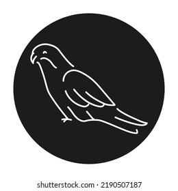 Australian parrot color line illustration. Animals of Australia.