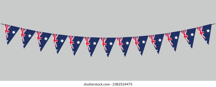 Australian pennants, hanging bunting for Australia Day, vector illustration