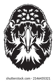 Australian Raven Face Vector Iilustration In Hand Drawn Style, Perfect For Tshirt And Mascot Design