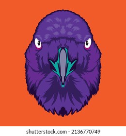 Australian Raven Face Vector Illustration In Decoratice Style, Perfect For Tshirt Style And Mascot Logo