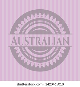 Australian retro pink emblem. Vector Illustration. Detailed.