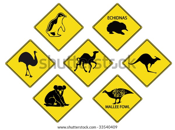 Australian Road Signs Stock Vector (Royalty Free) 33540409 | Shutterstock