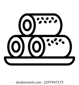 Australian roll icon outline vector. Food cuisine. Dish australia