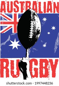 Australian Rugby Vector Design Print