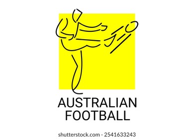 Reglas australianas Vector deportivo ícono simple. jugando fútbol australiano. pictograma deportivo, Ilustración vectorial.