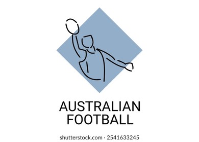 Reglas australianas Vector deportivo ícono simple. jugando fútbol australiano. pictograma deportivo, Ilustración vectorial.