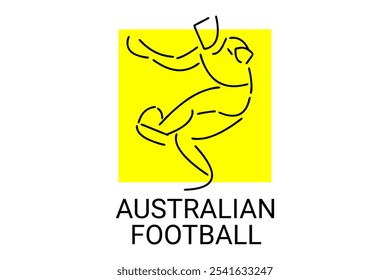 Reglas australianas Vector deportivo ícono simple. jugando fútbol australiano. pictograma deportivo, Ilustración vectorial.