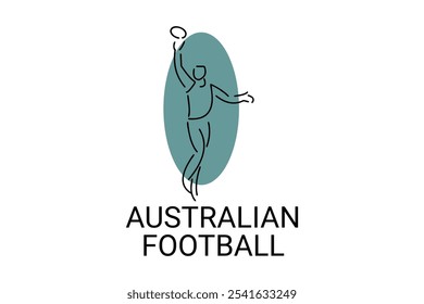 Reglas australianas Vector deportivo ícono simple. jugando fútbol australiano. pictograma deportivo, Ilustración vectorial.