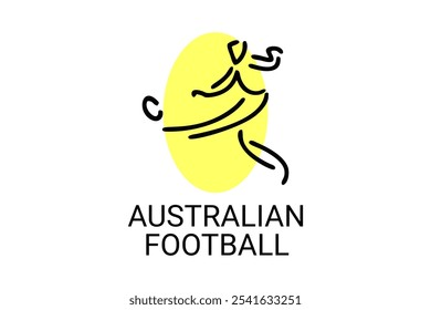 Reglas australianas Vector deportivo ícono simple. jugando fútbol australiano. pictograma deportivo, Ilustración vectorial.