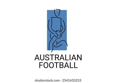 Reglas australianas Vector deportivo ícono simple. jugando fútbol australiano. pictograma deportivo, Ilustración vectorial.