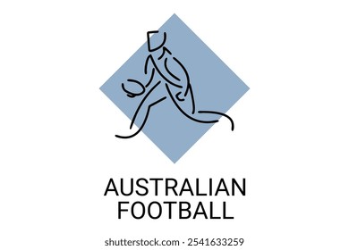 Reglas australianas Vector deportivo ícono simple. jugando fútbol australiano. pictograma deportivo, Ilustración vectorial.