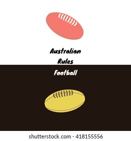 Australian Rules Football's - Also Called Footy, Or Aussie Rules - Ball Icon For A Day And A Night Games. Vector Sport Illustration.