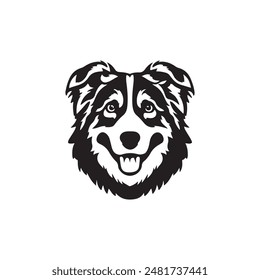 Australian Shepard vector logo silhouette design 