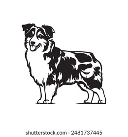 Australian Shepard vector logo silhouette design 